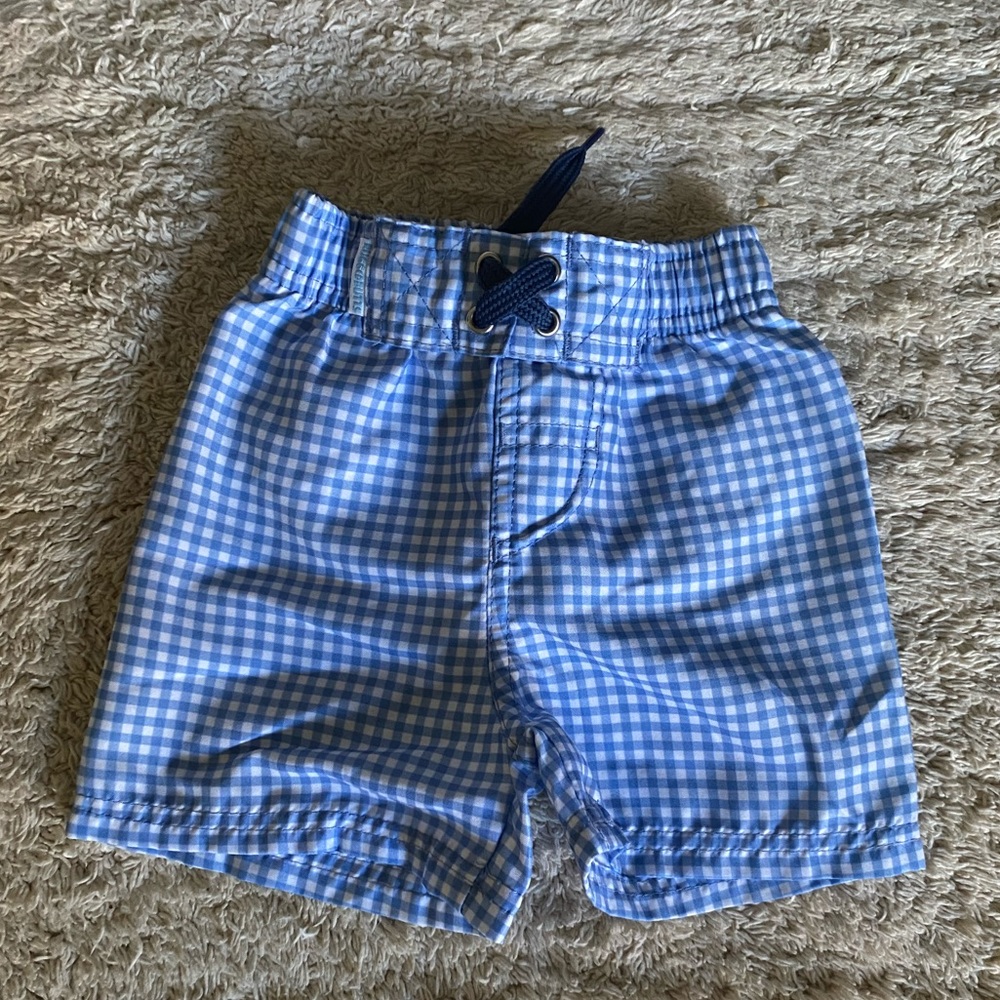 Baby Boy Gingham Bathing Suit Bottoms
